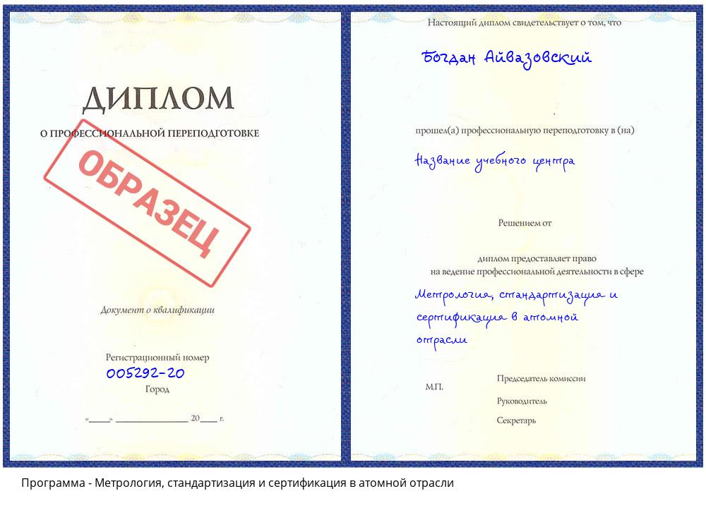 Метрология, стандартизация и сертификация в атомной отрасли Владивосток