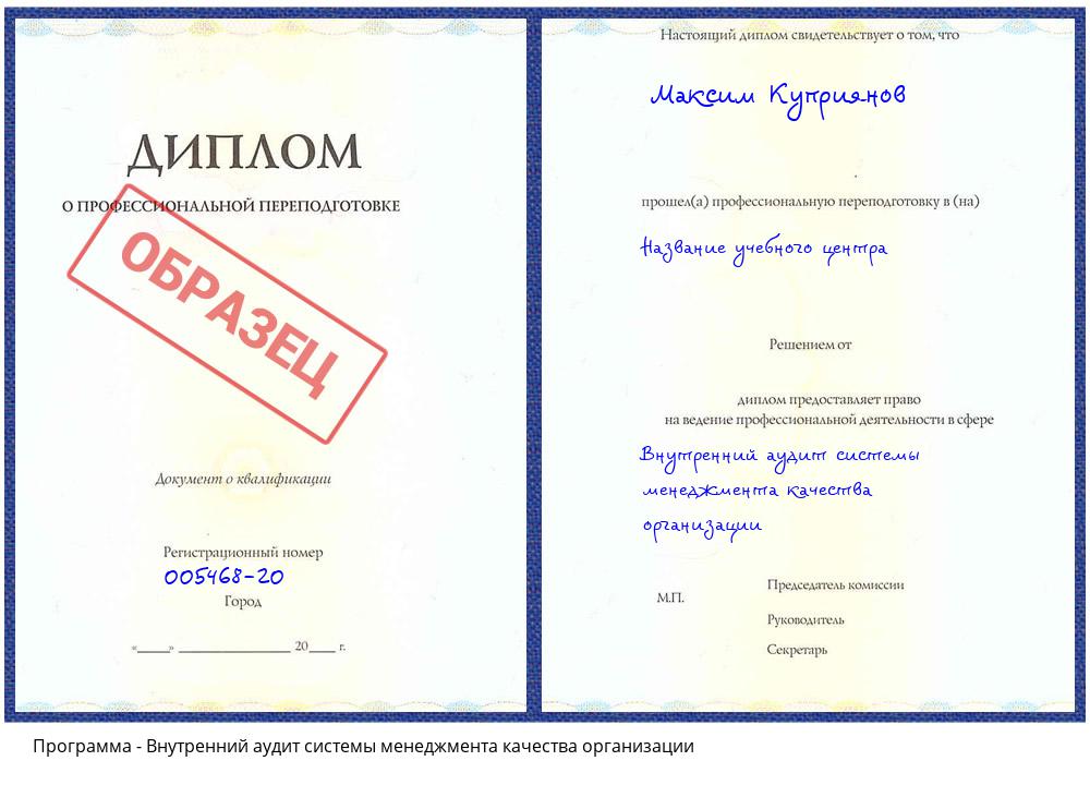 Внутренний аудит системы менеджмента качества организации Владивосток
