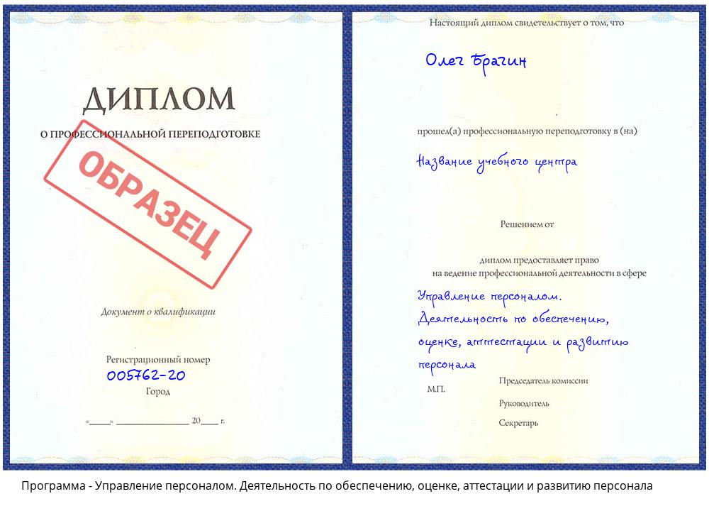 Управление персоналом. Деятельность по обеспечению, оценке, аттестации и развитию персонала Владивосток